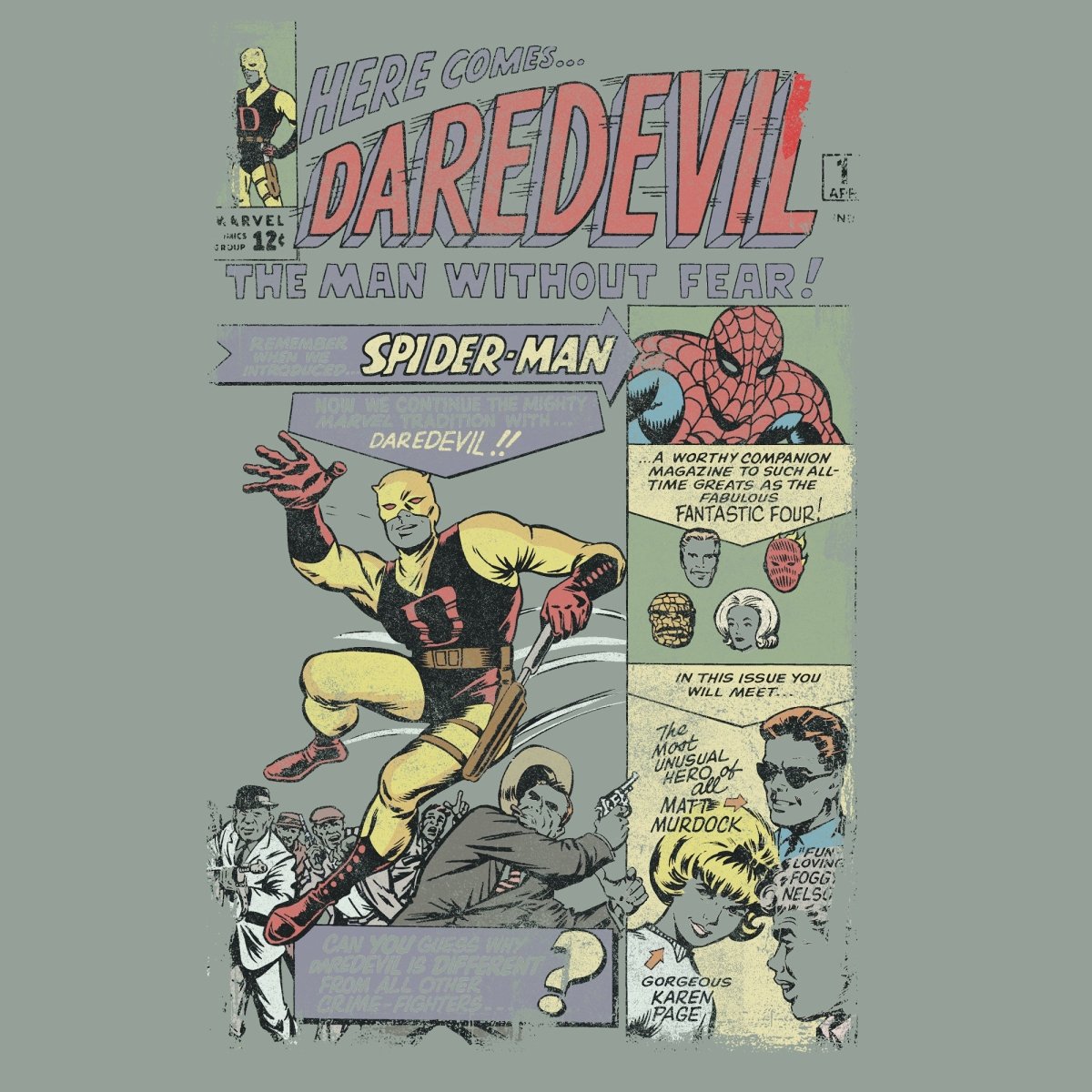 Daredevil Comic Vintage Soft Tee