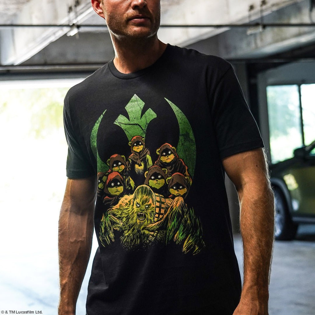 Chewbacca & Ewoks Attack Heavyweight Boxy Tee