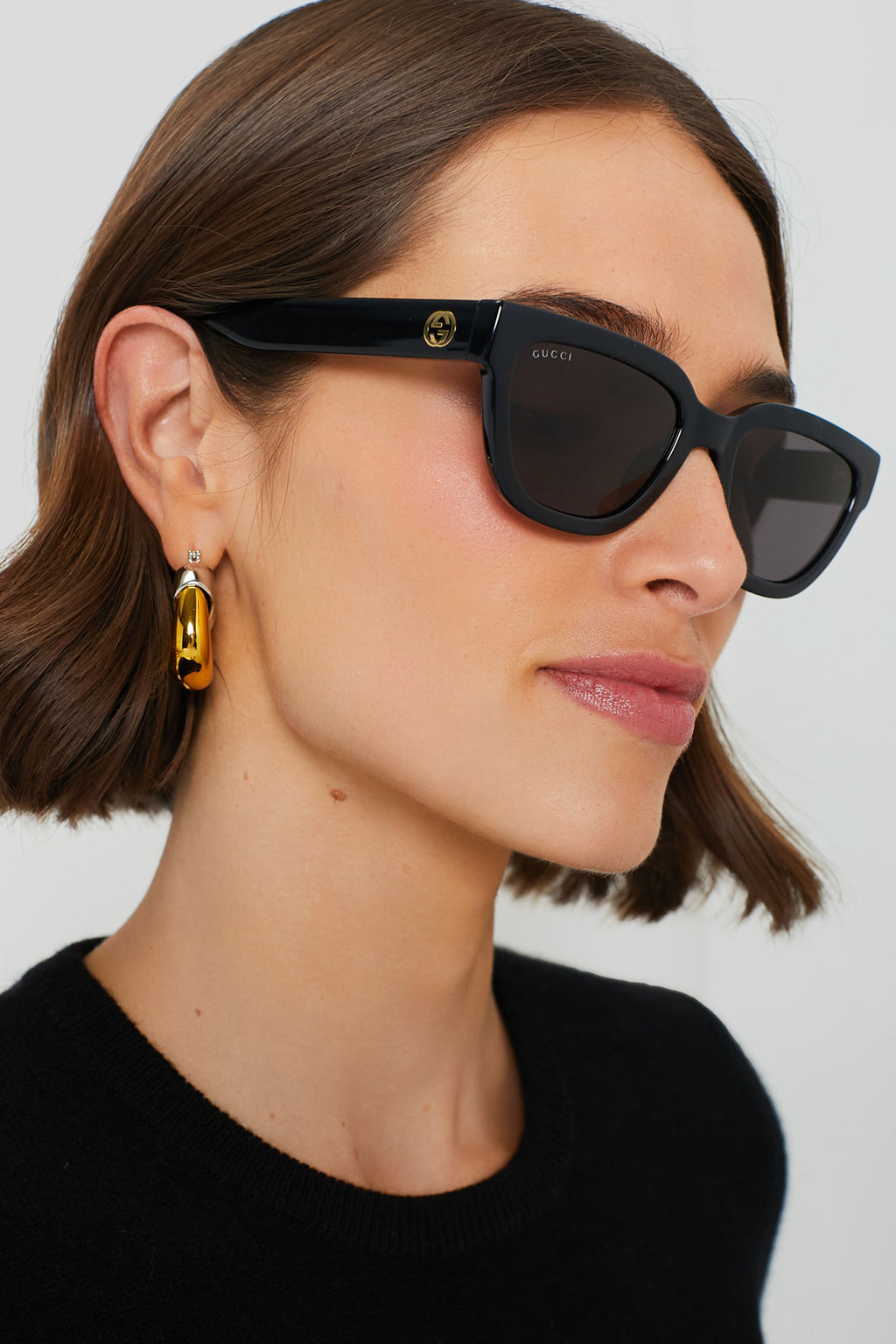 Black Angular Square Sunglasses
