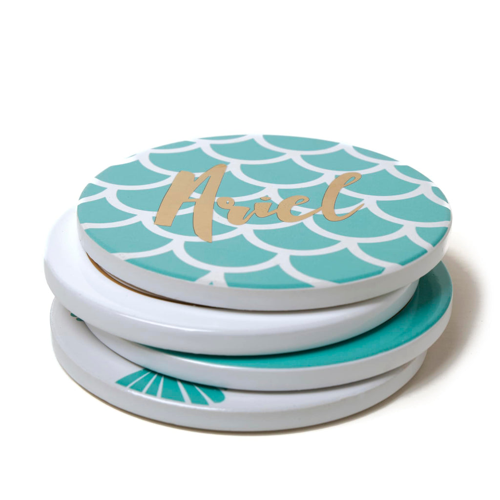 Disney The Little Mermaid 4 Piece Ceramic Coaster Set