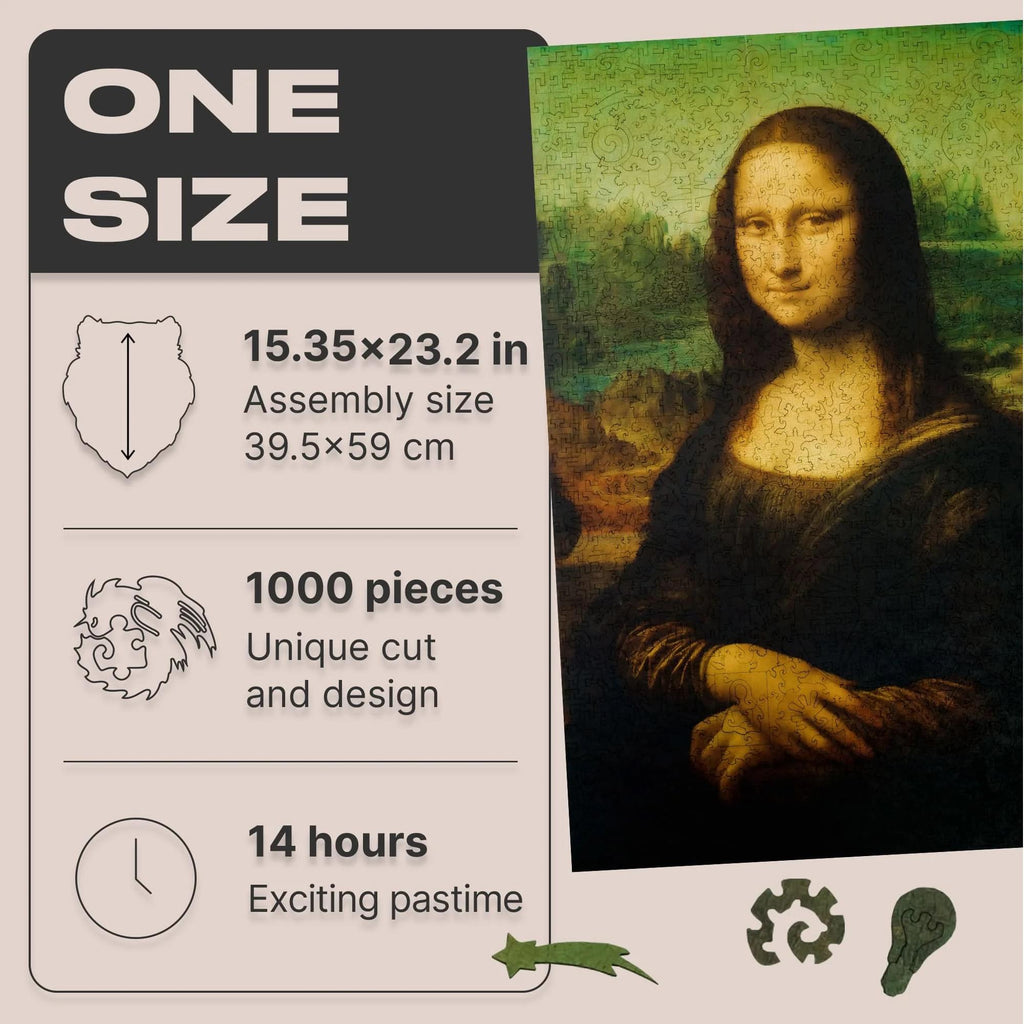 Mona Lisa 1000 Piece Wooden Jigsaw Puzzle