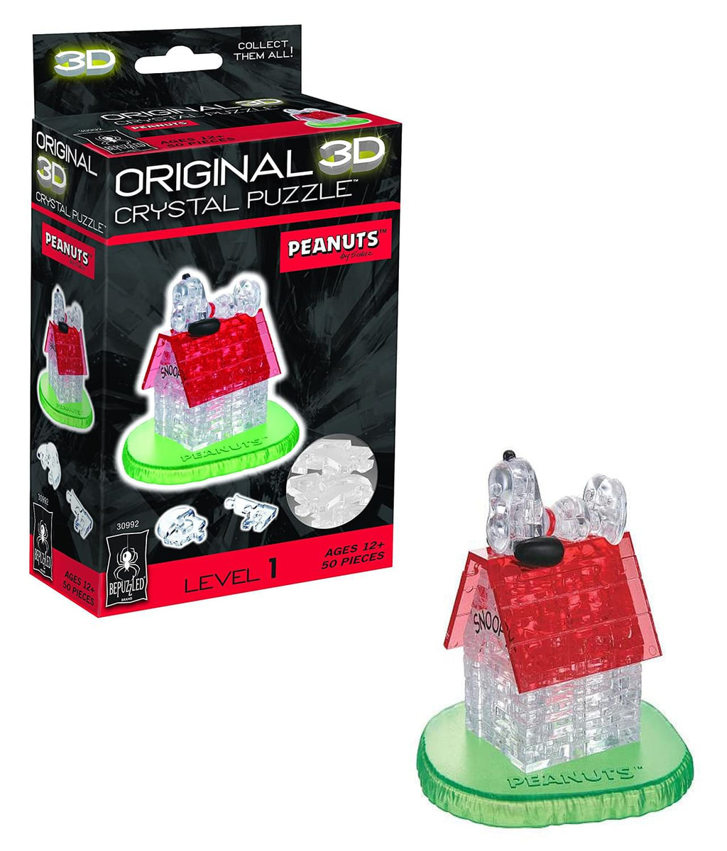 Peanuts Snoopy & Doghouse 50 Piece 3D Crystal Jigsaw Puzzle