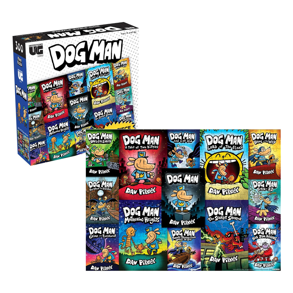 Dog Man Book Covers 300 Piece Jigsaw Puzzle