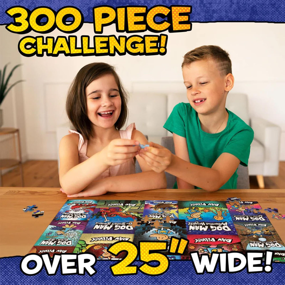 Dog Man Book Covers 300 Piece Jigsaw Puzzle