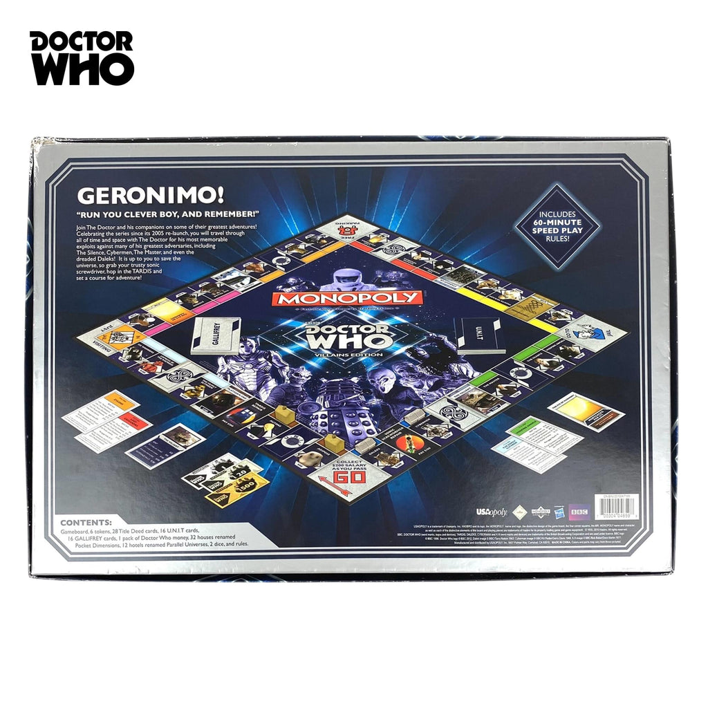 Monopoly Doctor Who Villains Edition Board Game