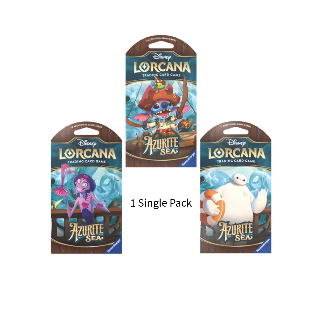 Azurite Seas Sleeved Booster Pack (Disney Lorcana, Ravensburger) SEALED