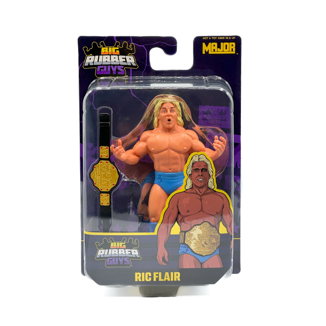 Rick Flair with Belt (Big Rubber Guys, Major Wrestling Figure Podcast) **NEW**