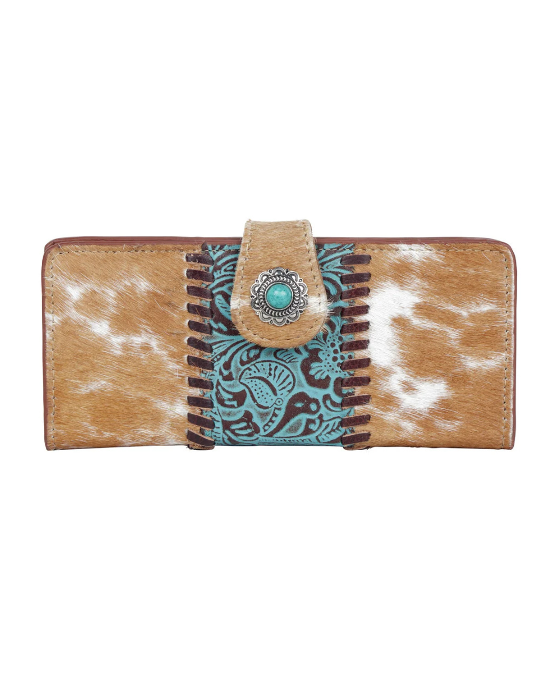 Bleu Hair-On Leather Wallet by Myra Bag