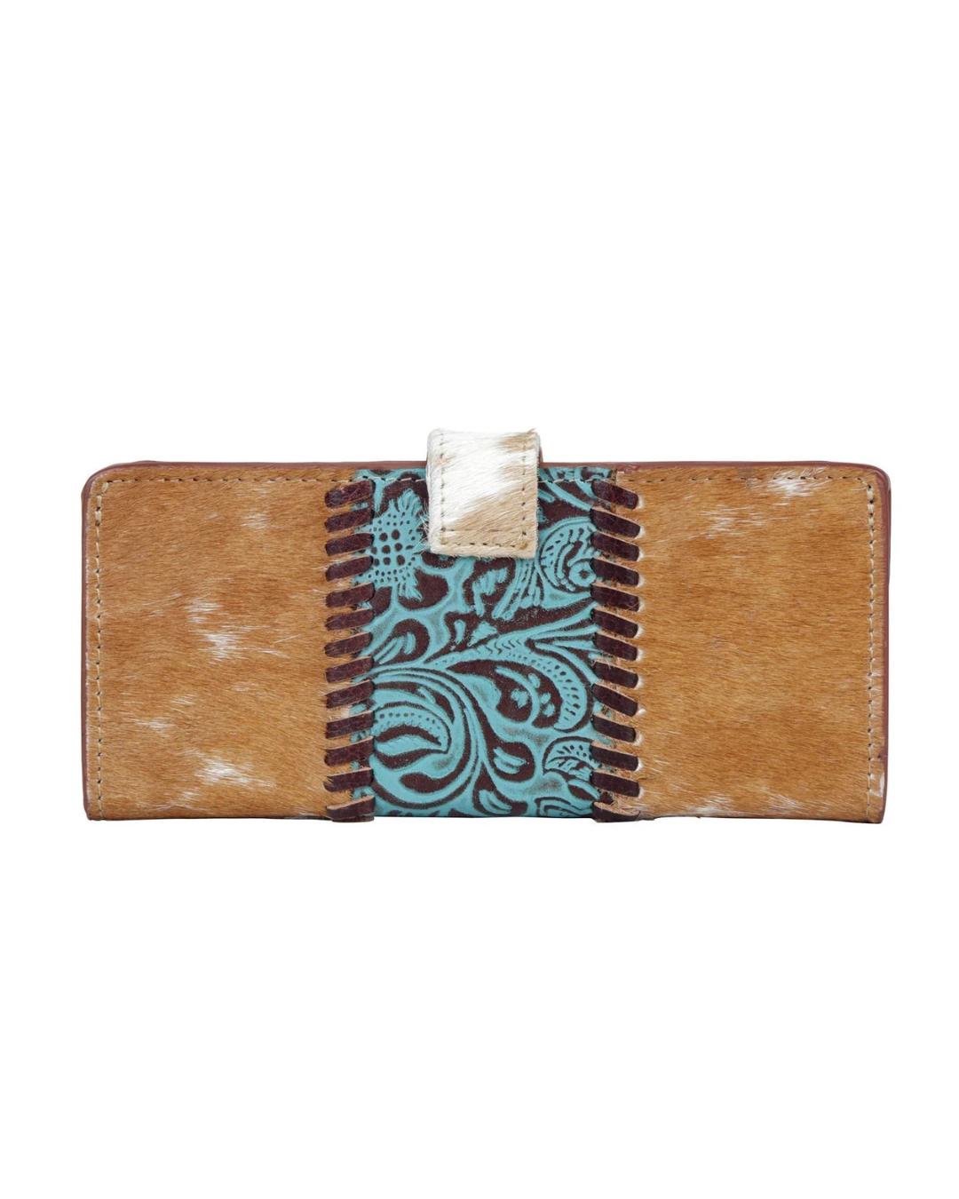 Bleu Hair-On Leather Wallet by Myra Bag