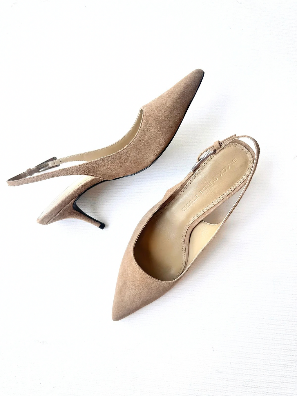 Black Suede Studio Branca Heel