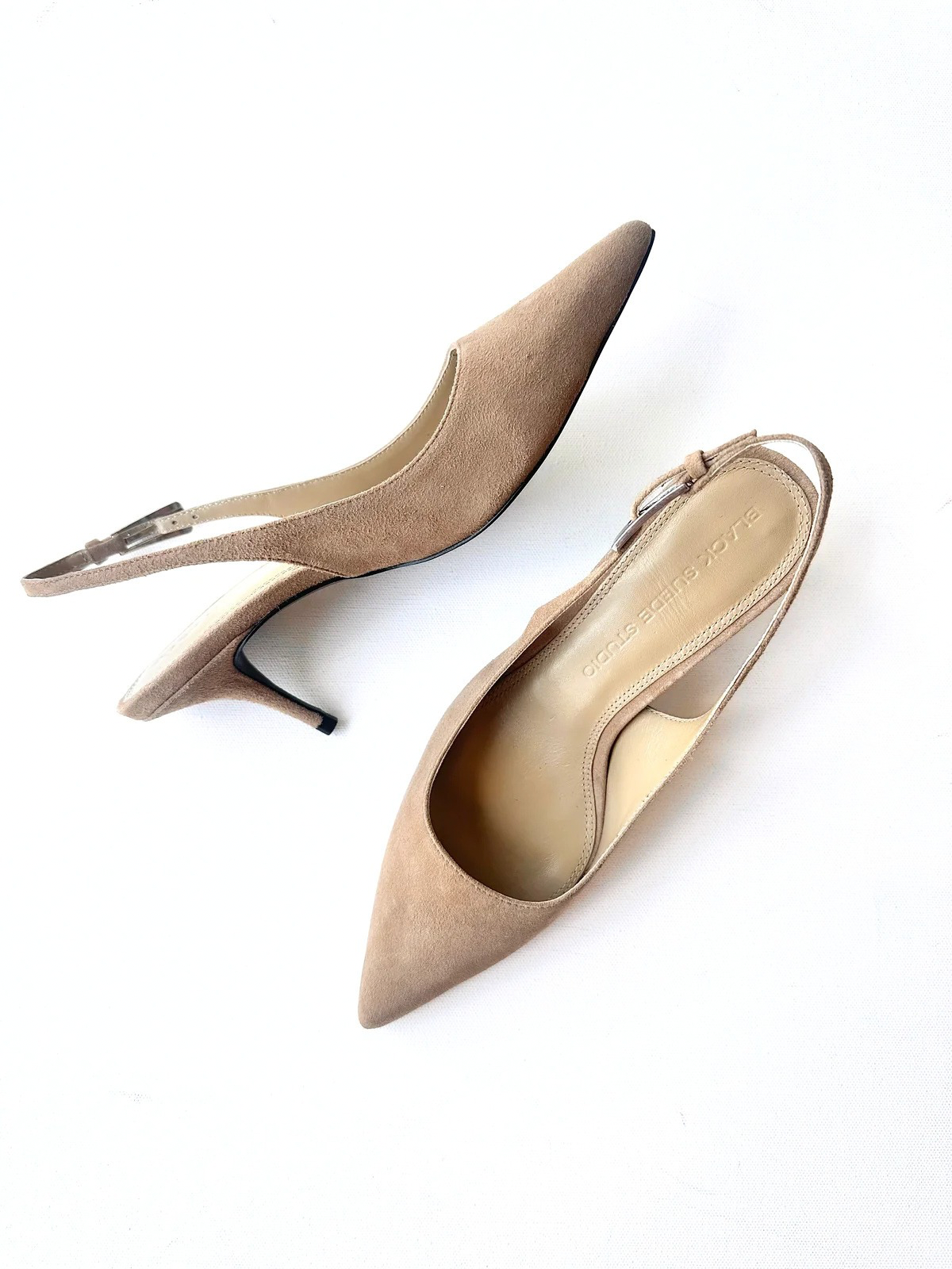 Black Suede Studio Branca Heel