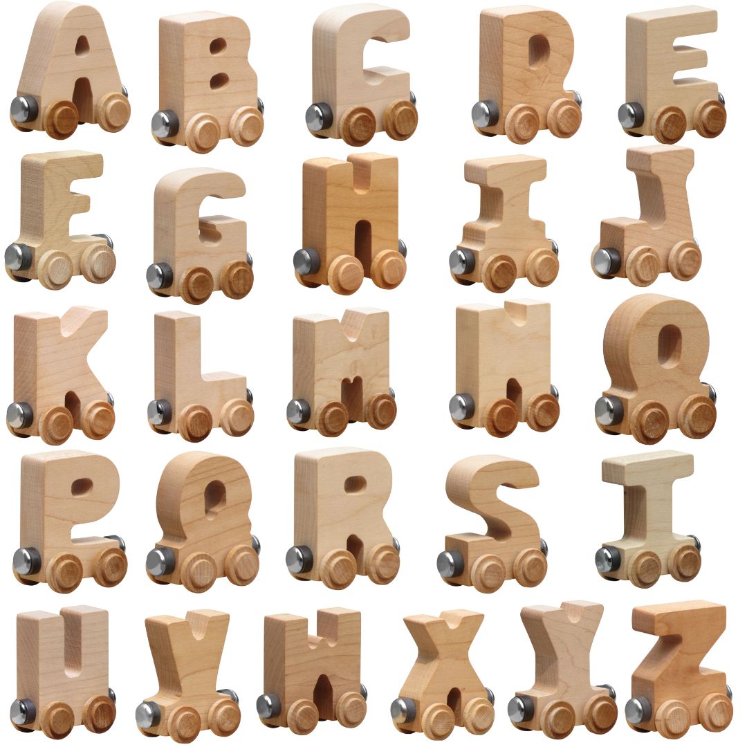 Natural Wooden Name Train Letters