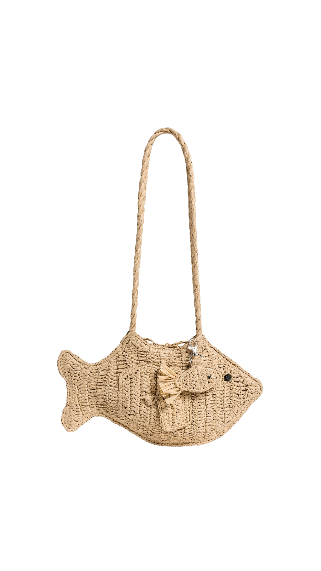 Damson Madder Raffia Fish Bag