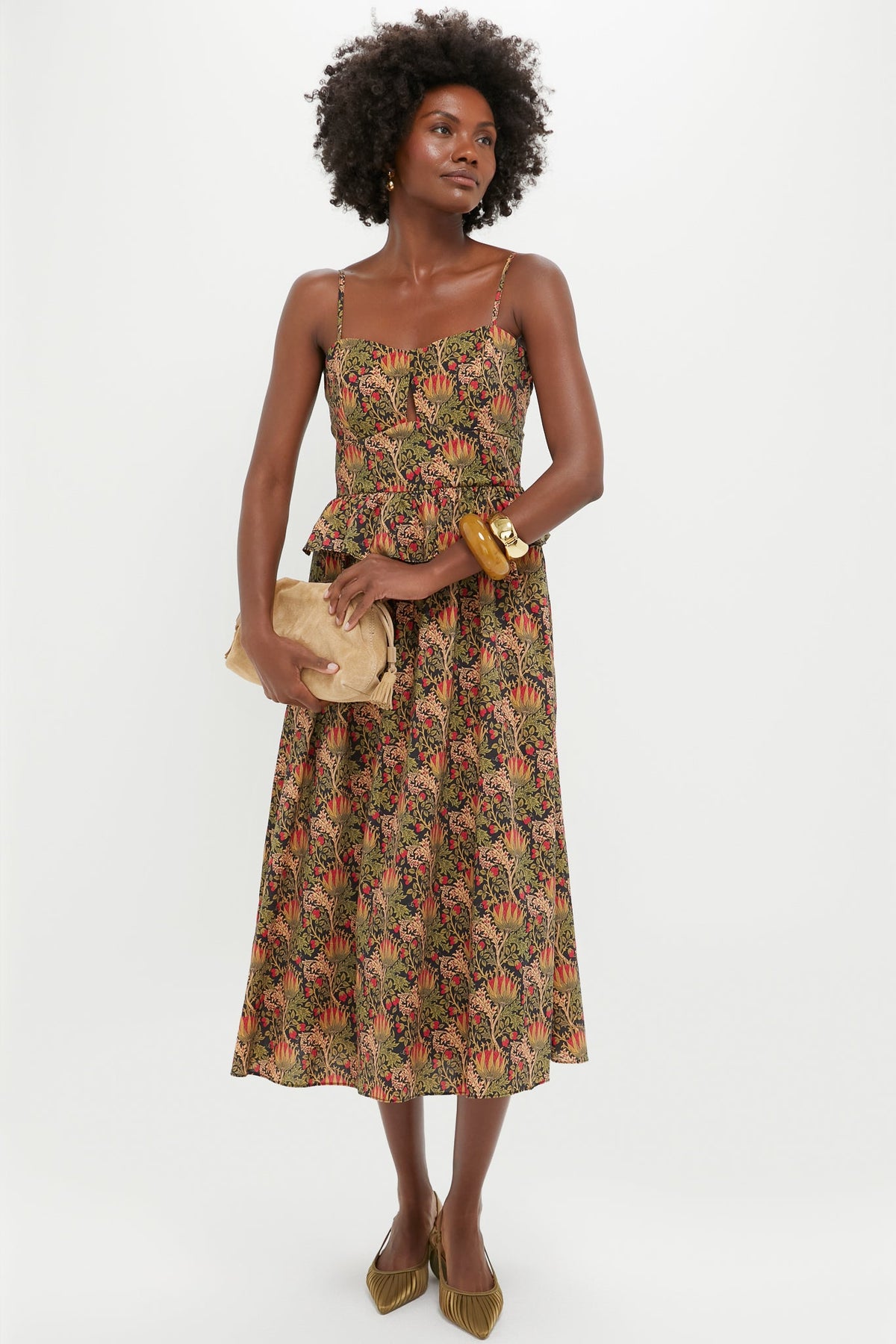 Black Multi Floral Maeve Midi Dress