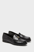 Black Penny Lug Loafers