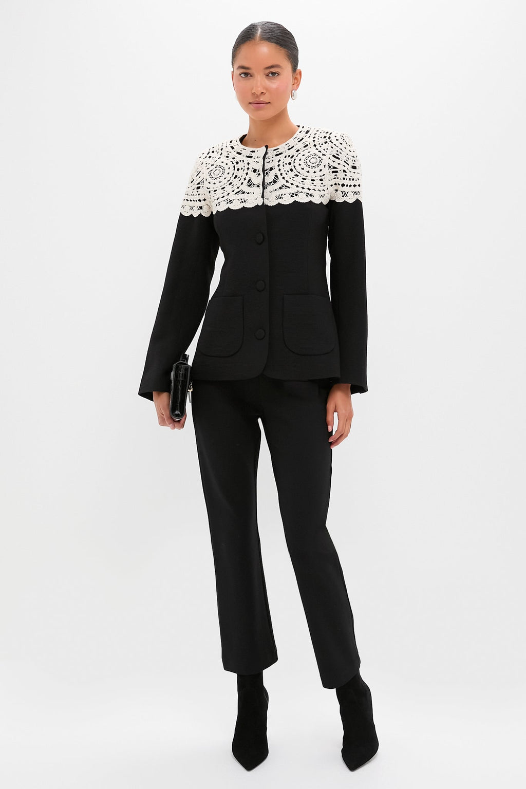 Black Nara Crochet Jacket