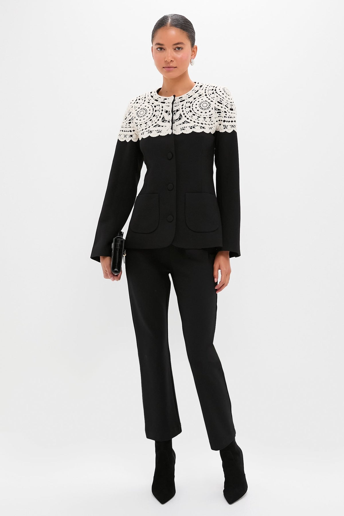 Black Nara Crochet Jacket