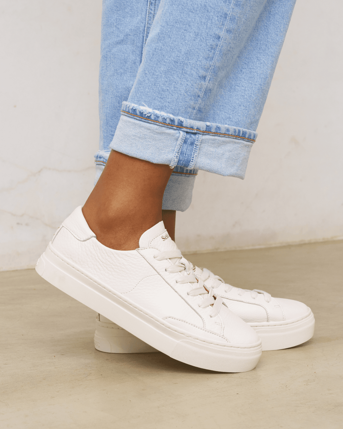 Women's Ibiza Platform Sneaker | Leather Color | Oasis White