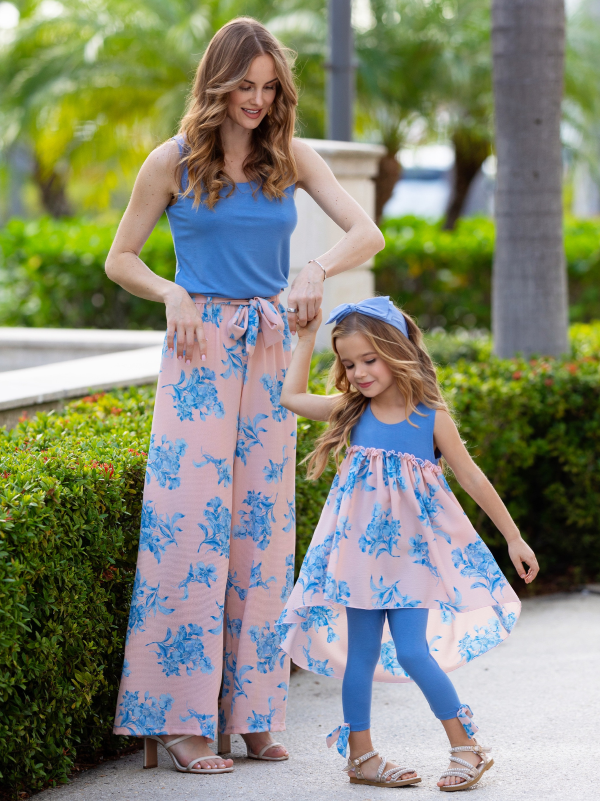 Blue Blossom High-Low Tunic and Legging Set