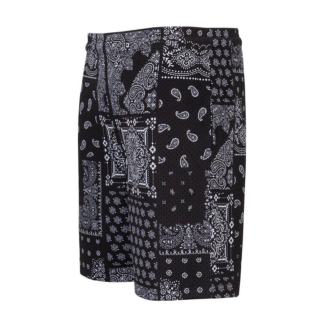 Printed Mesh Short Patchwork Paisly - Mens