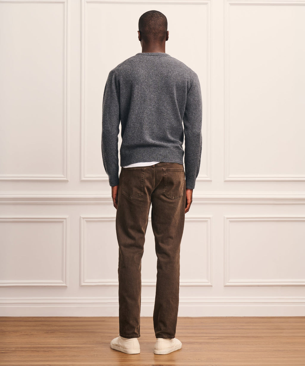 Wool Cotton Dog Jacquard Crewneck Sweater