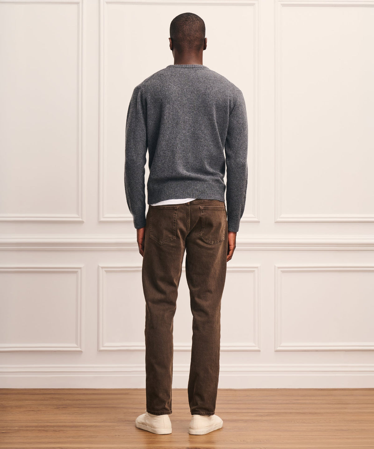 Wool Cotton Dog Jacquard Crewneck Sweater