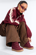 See What Happens Wedge Sneakers - Wine