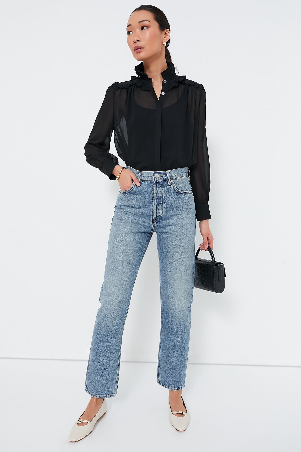 Black Sheer Elana Blouse