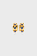 Blue Labradorite Cleopatra Bold Hoop Earrings