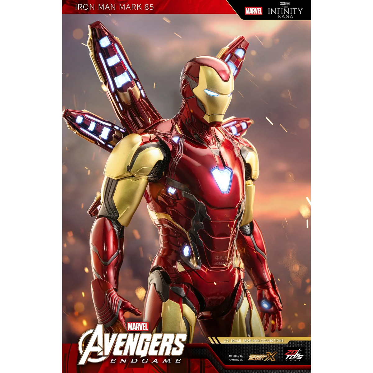 ZD Toys Iron Man Mark 85 1/5 Scale LED Action Figure (36cm)