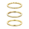 14k Yellow Gold Plated Thin Stacking Band Set