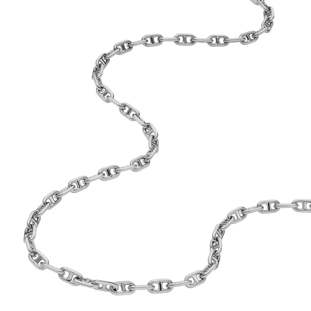Fossil Women's Heritage D-Link Silver-Tone Brass Chain Necklace