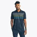 Nautica Mens Sustainably Crafted Navtech Striped Classic Fit Polo