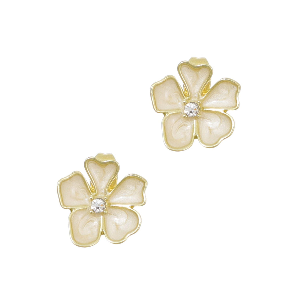 Gold Plated Pearlescent Stud Earrings