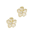 Gold Plated Pearlescent Stud Earrings