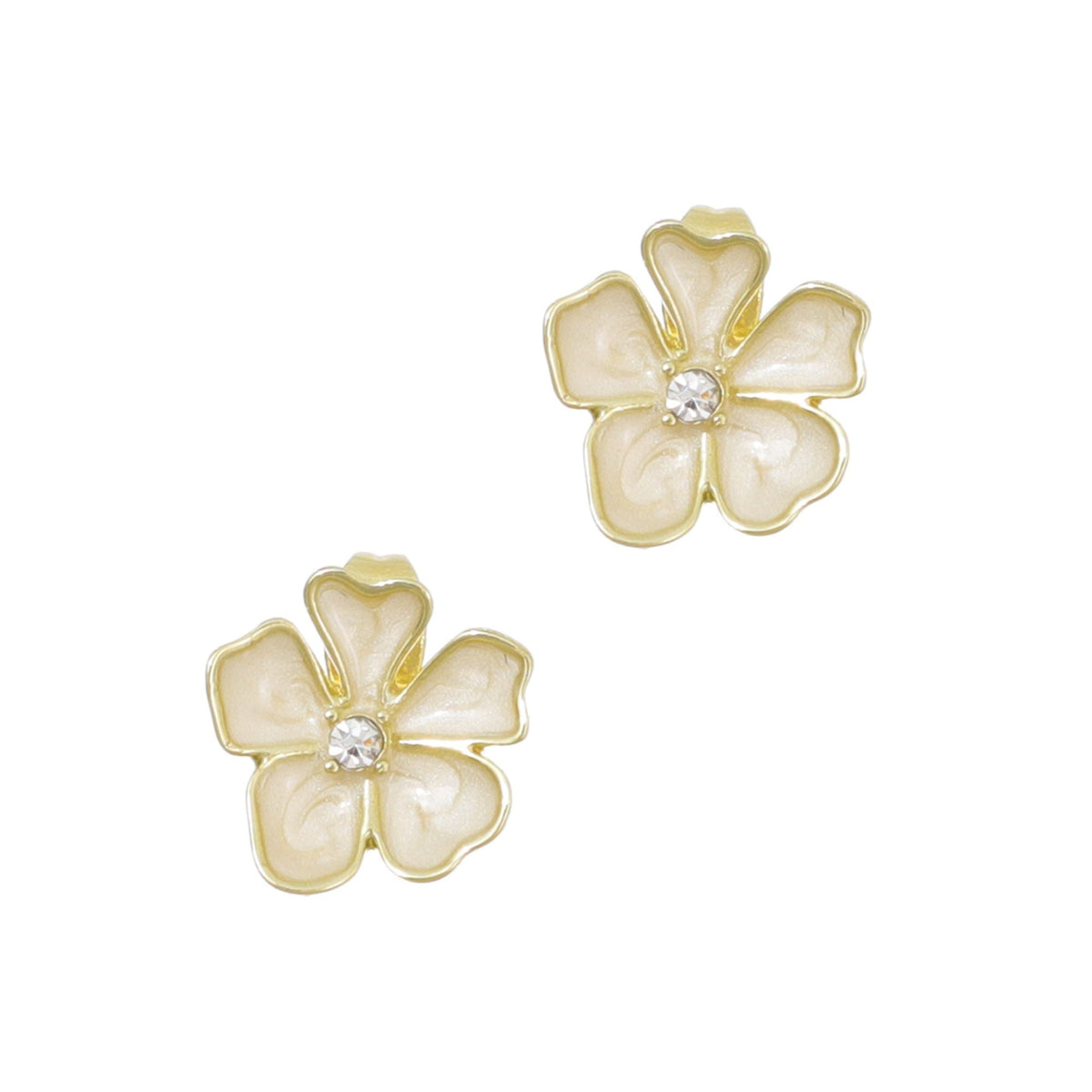 Gold Plated Pearlescent Stud Earrings