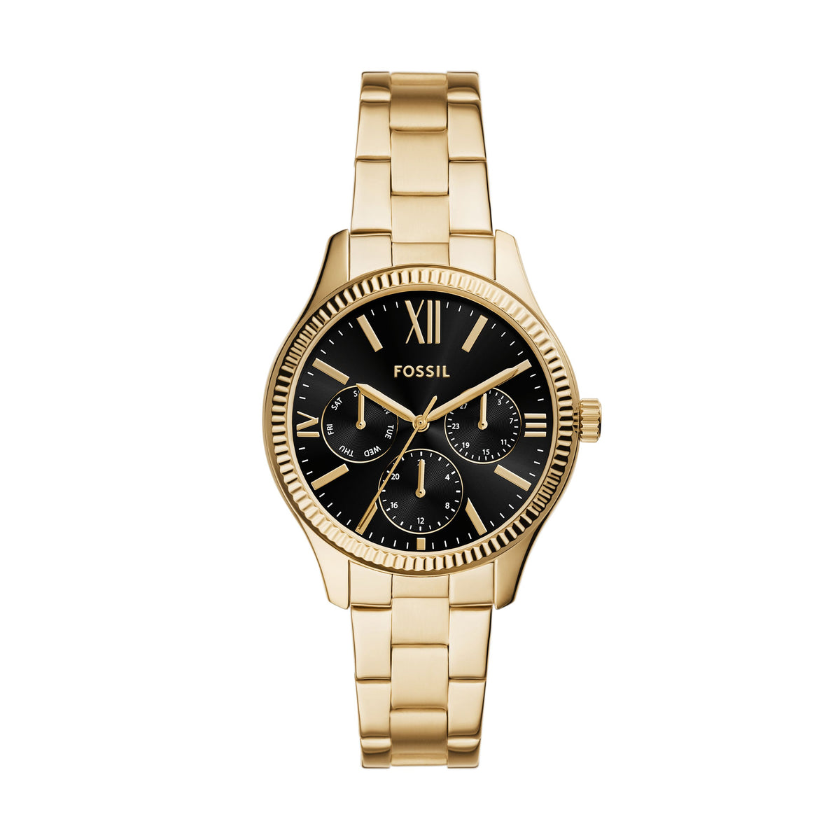Fossil Women's Rye 36mm Multifunction, Gold-Tone Alloy Watch