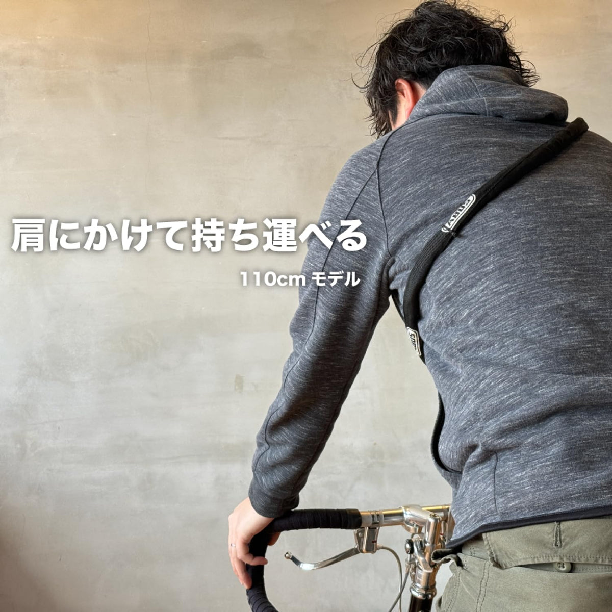 Abus 超轻便自行车链条锁 公路车钥匙锁 防刮肩背式 4804K 黑色 110cm