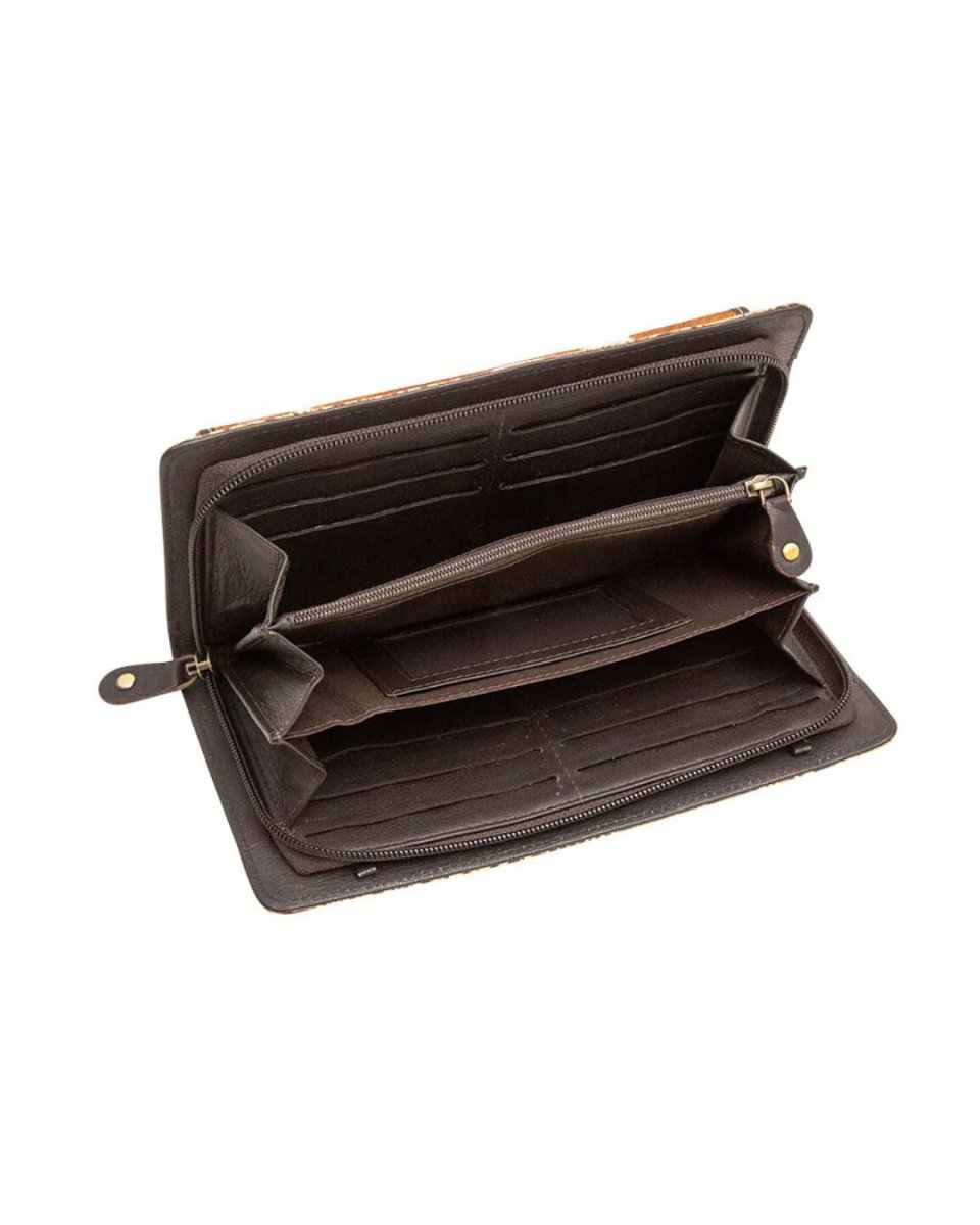 Adder Hair-On Hide Tooled Leather Wallet by Myra Bag