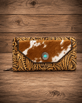 Adder Hair-On Hide Tooled Leather Wallet by Myra Bag