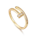 14k Yellow Gold Plated CZ Nail Ring