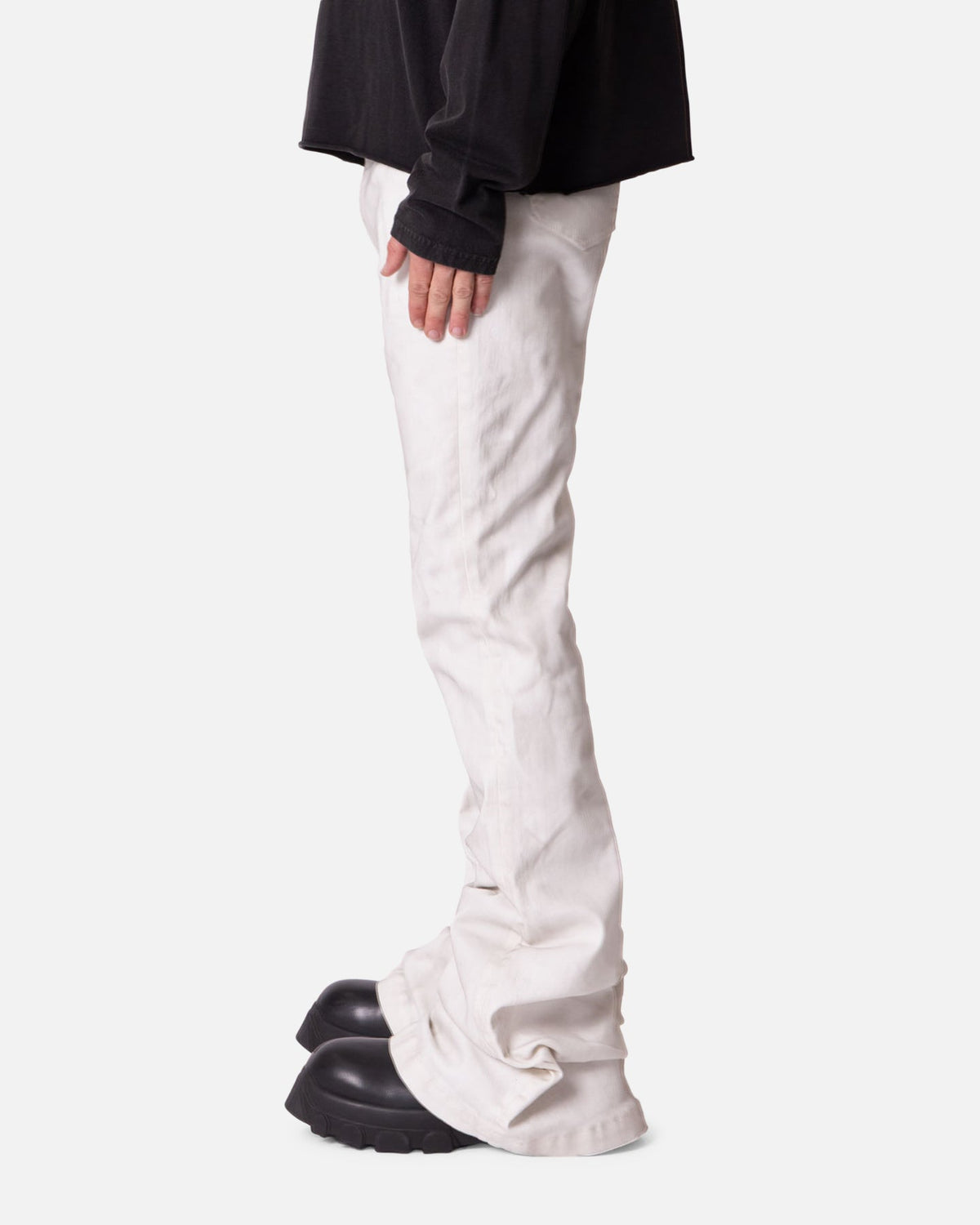 MNML Super Stacked Denim Jeans White
