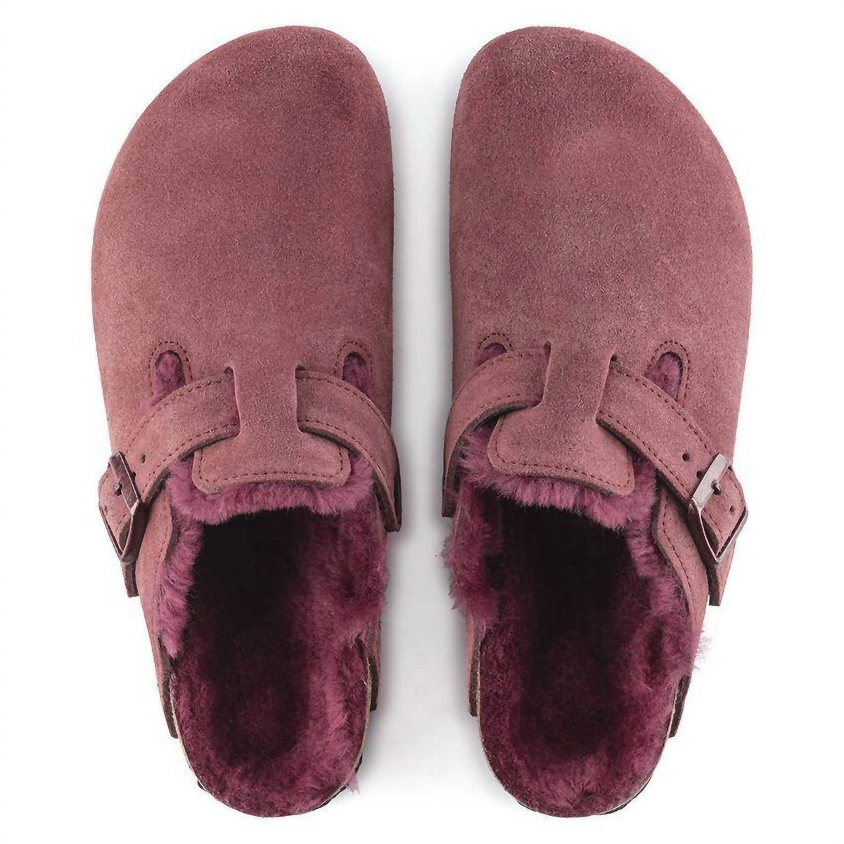 Unisex Boston Shearling Clog In Maroon