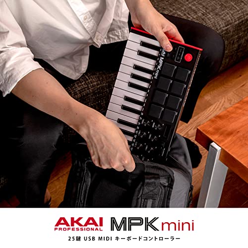 Akai Professional MIDI键盘控制器 迷你25键 USB供电 8打击垫 MPK mini mk3