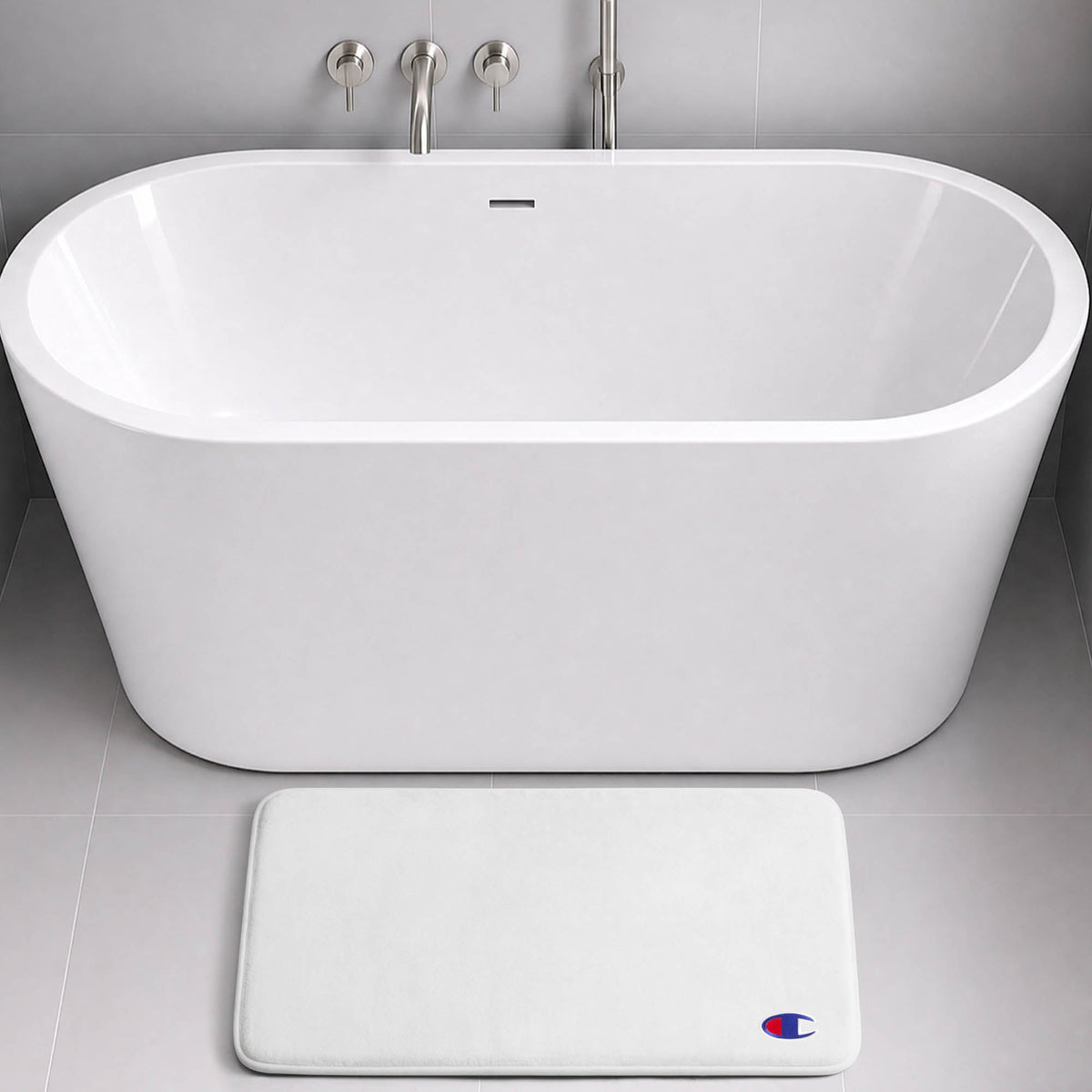 Logo Patch Memory Foam Bath Mat
