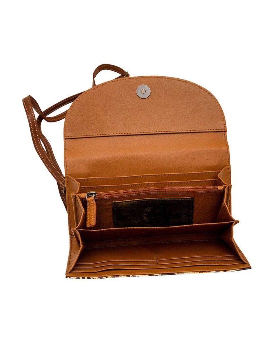 Arioso Tooled Leather Crossbody Wallet by Myra Bag