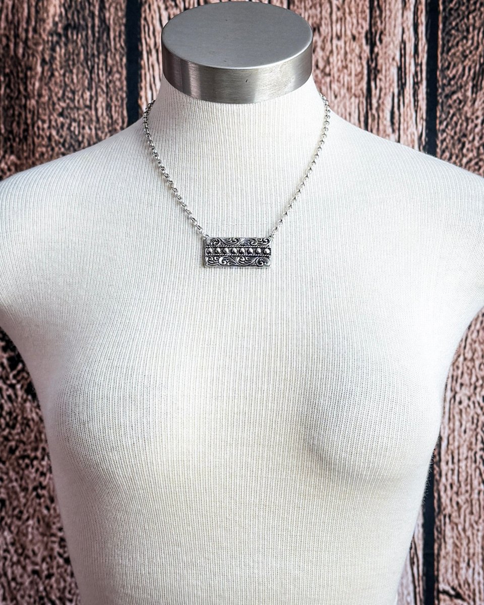 Ashcroft Engraved Fashion Bar Necklace