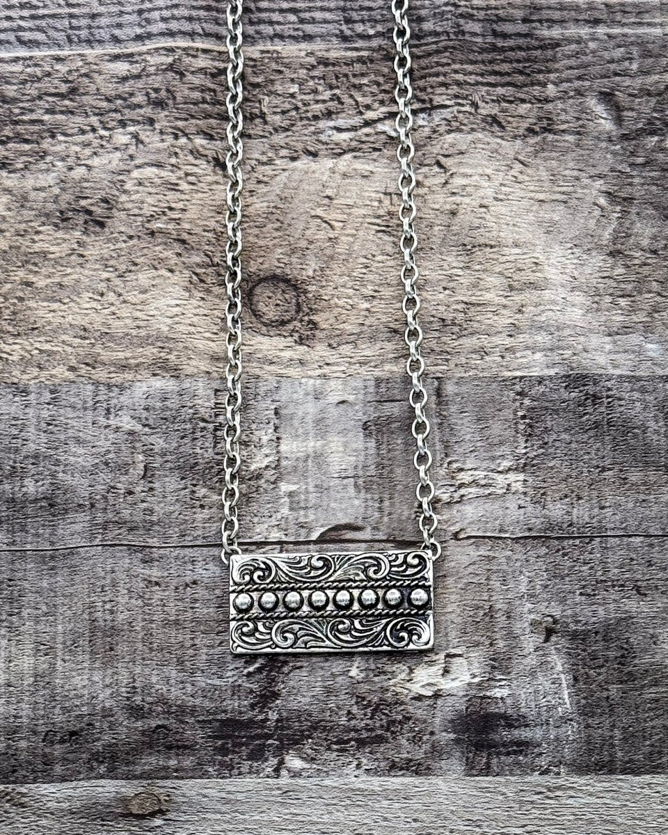 Ashcroft Engraved Fashion Bar Necklace