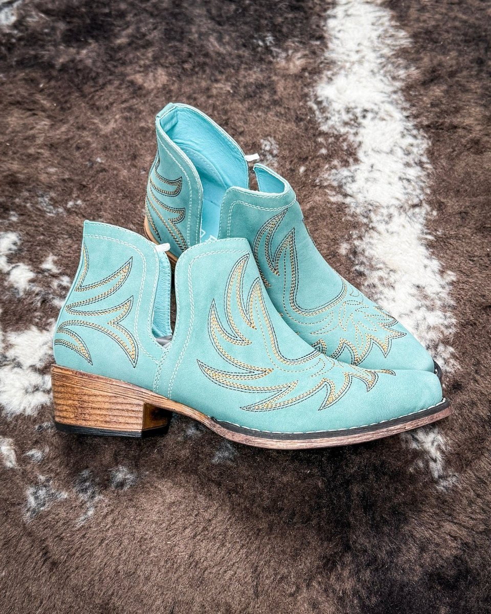 Ava Vintage Bootie in Blue by Roper