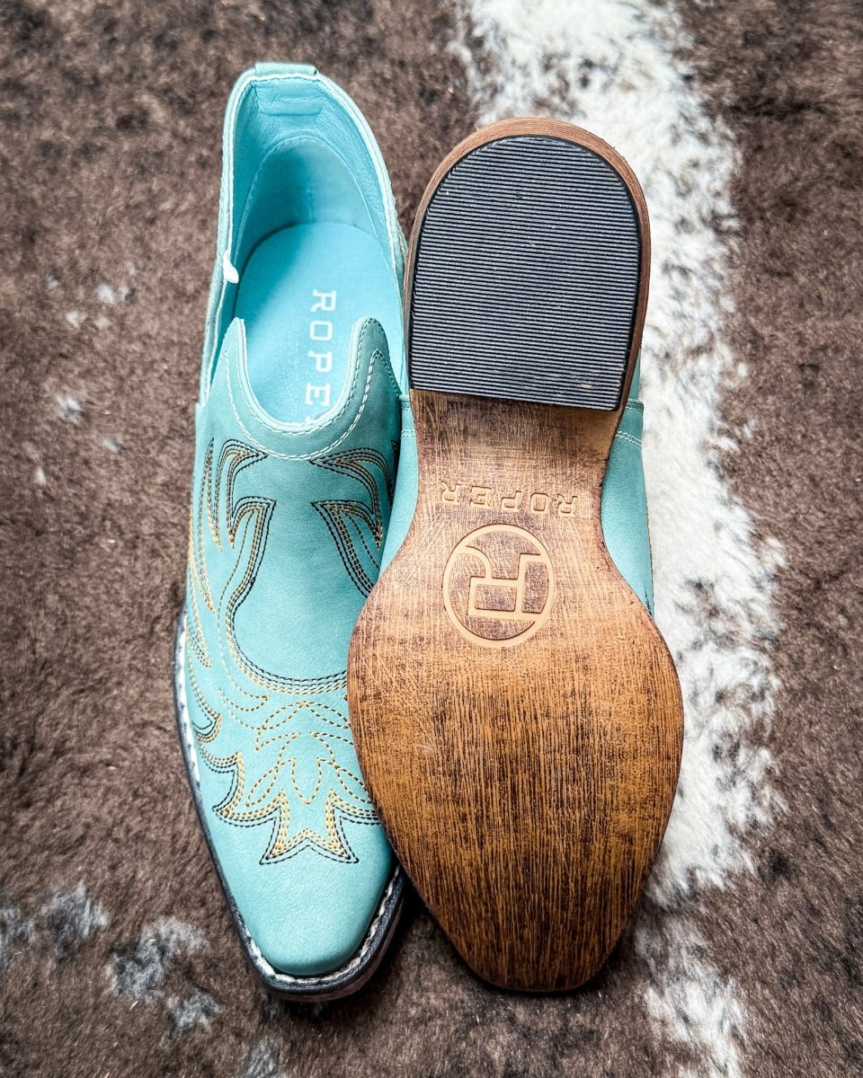 Ava Vintage Bootie in Blue by Roper